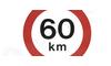 Snelheidsbord - Maximum snelheid 60 km per uur